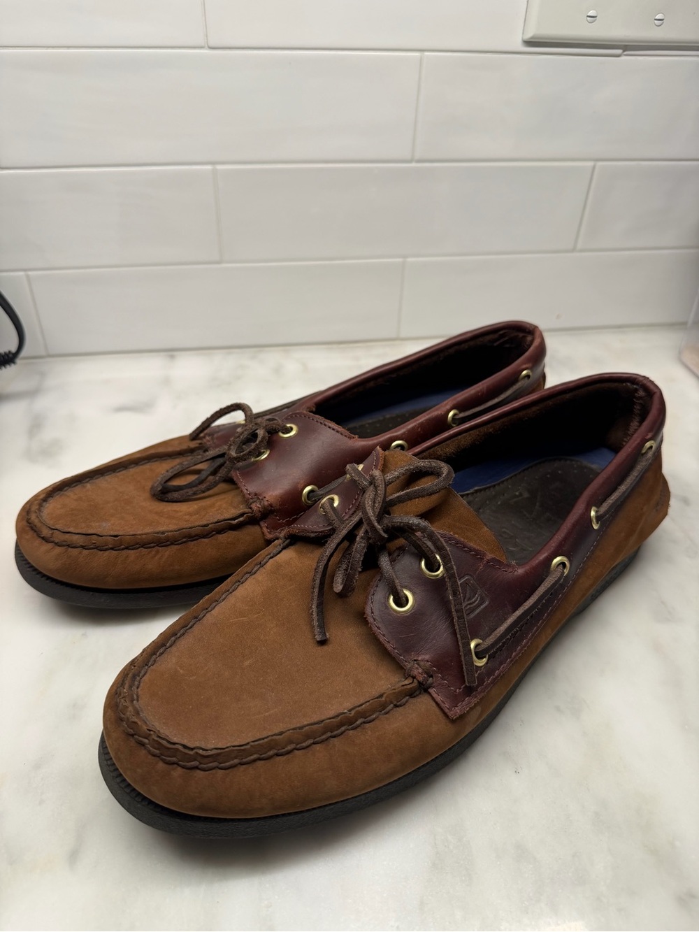 Sperry Brown Leather & Suede Boat Shoes